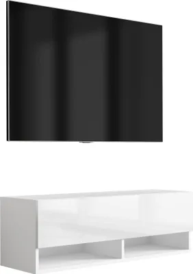 Produktbild von TV-Lowboard 100 cm Mattweiß / Hochglanzweiß, 100 × 32 × 34 cm