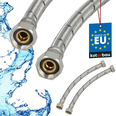 Zdjęcie produktu dla KOTARBAU® 2 szt. Przyłącze Elastyczne 3/8”x3/8" Wężyk do Baterii Armatury 20 cm Wężyk Przyłączeniowy Wąż Elastyczny Stal Nierdzewna