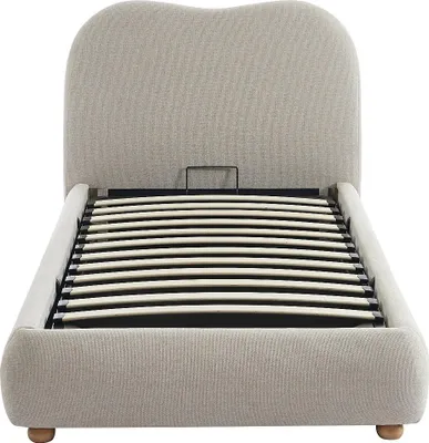 Produktbild von Bett mit Box 90 x 190 cm - Stoff - Beige - VANARI