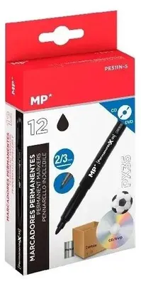 Produktbild von Permanenter CD/DVD-Marker, schwarz (12 Stück) - MP Main Paper