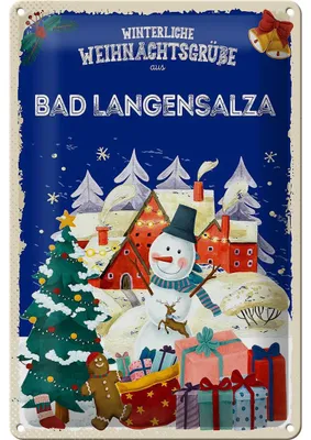 Produktbild von Blechschild Weihnachtsgrüße aus BAD LANGENSALZA 20x30cm