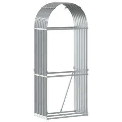 Zdjęcie produktu dla vidaXL Wiata na drewno opałowe jasnoszara 80x45x190 cm Stal ocynkowana