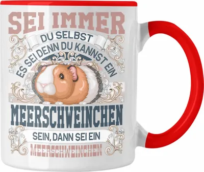 Produktbild von Trendation - Meerschweinchen Tasse Geschenk Meerschweinchen Mama Geschenkidee Sei Immer Du Selbst (Rot)