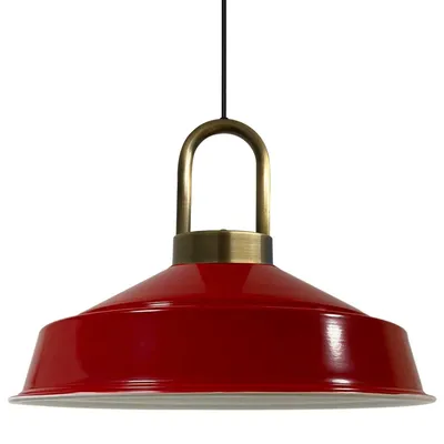 Produktbild von Pendelleuchte Asletl-Lock Hängelampe aus Metall Ø40 cm Rot Lampe