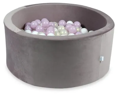 Immagine prodotto di Piscina di palline 300 pezzi 90x40 velluto viola: bianco, rosa chiaro, madreperla, opalescente