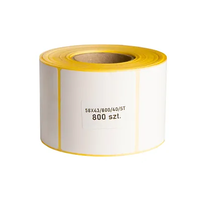 Image de Étiquettes thermiques blanches en rouleau - 58 x 43 mm - 800 pièces