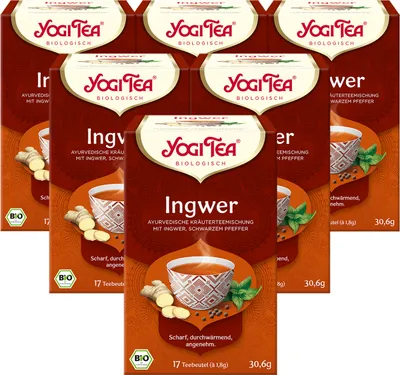 Produktbild von 6 x  YOGI TEA Ingwer | 6 x 30,6g