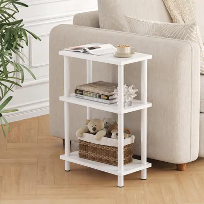 Schlanke 3-stufige Beistelltisch 40x18x61,5 cm Weiß