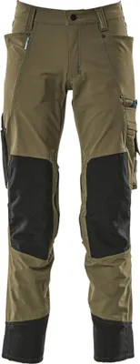 A pair of work pants on a white background.