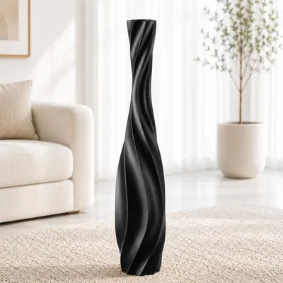 Produktbild von Leewadee Bodenvase 65 cm - Hohe Polyresin Deko für Pampasgras