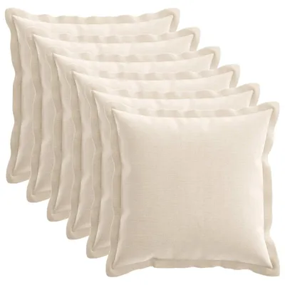 Produktbild von vidaXL Kissenbezug 6 stk. HOUTEN Creme 35 x 35 cm Chenille-Stoff