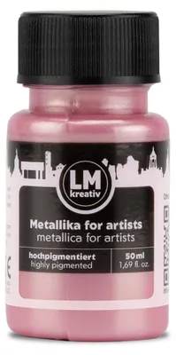 Produktbild von LM-Kreativ Metallika for Artists 50 ml, Pastell Rosa – hochpigmentierte Metallic-Acrylfarbe für Holz, Leinwand, Keramik & Glas