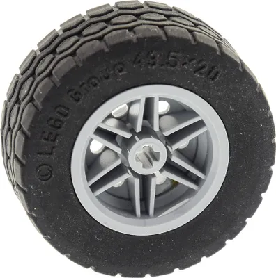 Obrázek produktu pro [N] Světle modrošedé kolo 30,4 mm D. x 20 mm bez otvorů pro čepy a zesíleným ráfkem s černou pneumatikou 49,5 x 20 (56145 / 15413)