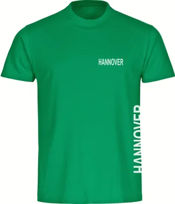 Produktbild von multifanshop Kinder T-Shirt - Hannover - Brust & Seite, grün, Größe 164