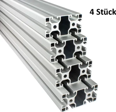 Produktbild von Alu Profil 4 Stück 40x80mm 2m System-, Montage-, Konstruktionsprofil Nut 8