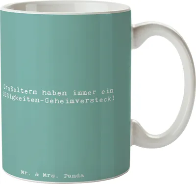 Produktbild von Mr. & Mrs. Panda Pott Spruch Großeltern Süßigkeiten - Meeresbrise - Geschenk, Generationen, Familienleben, Enkelkinder, Teepott, Weisheit, Becher, Geschenke, Kaffeetasse
