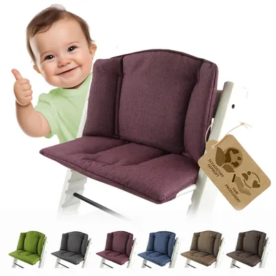 Produktbild von BAMBINIWELT Ersatzbezug, Kissen-Set für Hochstuhl/Kinderstuhl Stokke Tripp Trapp, Sitzverkleinerer bordeaux meliert