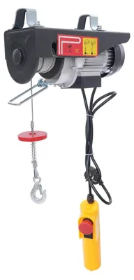 Produktbild von Elektrische Seilwinde - 220V Elektro-Seilzug - 250 kg Tragkraft - 18 m Stahlseil - Einstrang/Doppelstrang - Für Garage und Lager - 34×13×13,5 cm