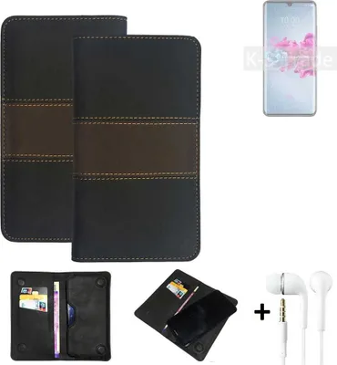 Produktbild von K-S-Trade Handyhülle + Kopfhörer kompatibel mit ZTE Axon 11 5G Schutzhülle Walletcase Bookstyle Tasche Schutz Case Hülle Wallet Cover Kunstleder