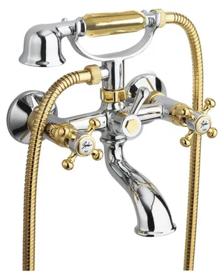 Immagine prodotto di Sapho Reitano Rubinetteria Antea - Miscelatore da bagno con accessori, cromo/oro 3012