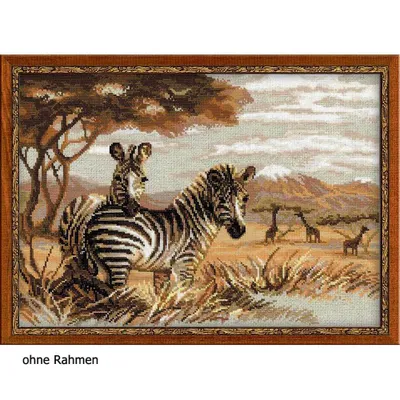 Zdjęcie produktu dla Zestaw do haftu krzyżykowego Riolis "Zebra w sawannie"