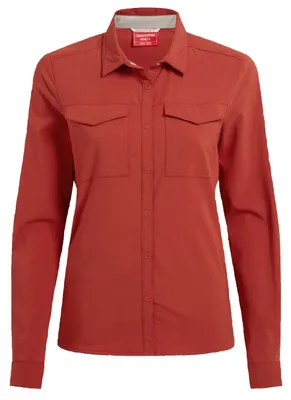 Image de T-shirt à manches longues Craghoppers NosiLife Pro III pour femme, taille : 38, couleur : Cinnabar