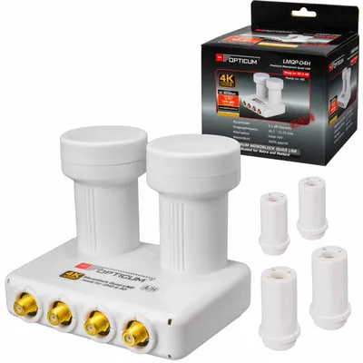 Productafbeelding van Opticum Monoblock Quad LNB LMQP-04H, geschikt voor ASTRA/HOTBIRD