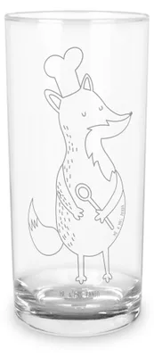 Produktbild von Mr. & Mrs. Panda Glas Fuchs Koch 400 ml - Transparent - Geschenk, Trinkglas, Cocktailglas, Tumbler, Geschenkglas, Chefkoch, Bäcker, Köche, Hungrig, Hunger, Longdrinkglas