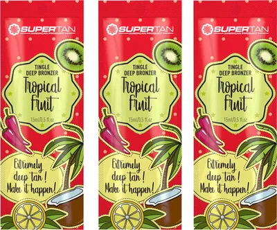 Obrázok produktu pre Supertan Tropical Fruits Tingle x3, urýchľovač opaľovania, hĺbkové opálenie, bronzer, vyživujúce oleje, vôňa exotického ovocia