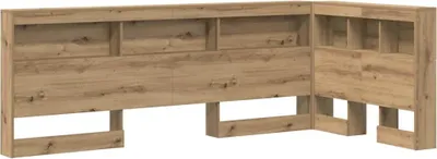Image de vidaXL Tête de lit de rangement, style artisanal, bois stratifié chêne