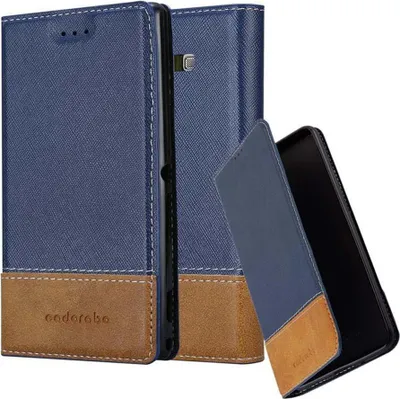 Produktbild von Cadorabo Hülle für Samsung Galaxy A7 2015 Schutzhülle in Blau SHandyhülle Book Case Etui Kunstleder