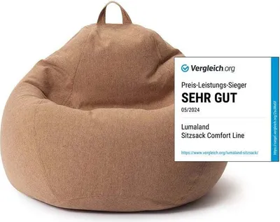 Produktbild von Lumaland Comfort Line Sitzsack M - 70x80x50 cm Bodenkissen - 120 L EPS Perlen Füllung - Braun