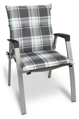 Produktbild von Beautissu Sunny MK Niedriglehner für Gartenstuhl 100x50 cm in Mintgrün Kariert