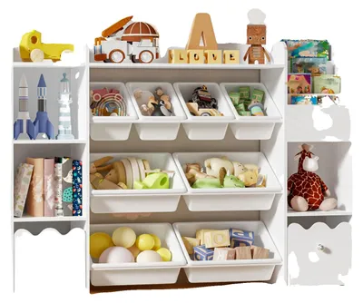 Obrázek produktu pro Dětská polička, vysoce kvalitní MDF, 70 cm (V) x 80 cm (Š) x 30 cm (H), nosnost 20 kg