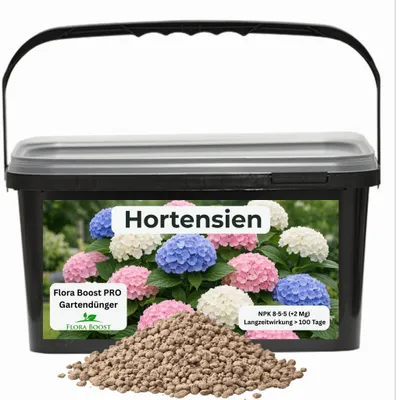 Produktbild von Flora Boost PRO Hortensiendünger, Langzeitdünger NPK 8-5-5, 5 kg