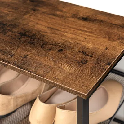 Image de Rangement pour chaussures à 8 étages - Pour 24-32 paires - Métal/bois - Design industriel