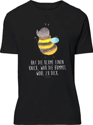 Produktbild von Mr. & Mrs. Panda Tshirt Hummel flauschig - Schwarz - Geschenk, Natur, T-Shirt, Blume, S, Statementshirt, Biene, Spruch-Shirt, Lustige Sprüche, Shirt
