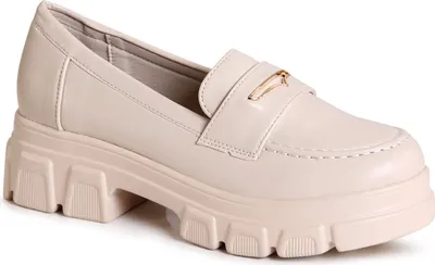 Produktbild von topschuhe24 2750 Damen Halbschuhe Plateau Slipper, Farbe:Beige, Größe:41 EU
