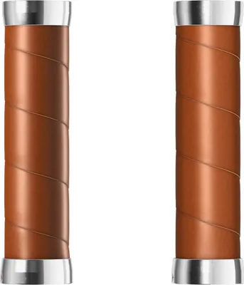 Image de Grips et Bar-ends Brooks BLG4LL0A17203 - Slender Leather Grips (130+130mm) - Honey