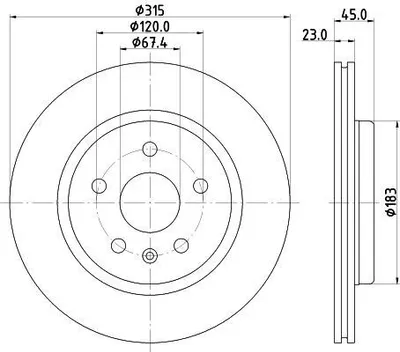 Produktbild von 2x HELLA 8DD 355 132-751 Bremsscheibe Hinterachse