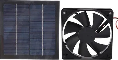 Productafbeelding van Zonne-Afzuigventilator 20W - Mini Waterdicht - Voor Keuken en Dierenverblijf - Vemera