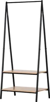 Image de Porte-manteau, structure métallique robuste, plusieurs étagères, noir, 64 x 425 x 149 cm