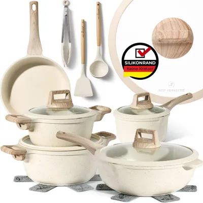 Obrázok produktu pre Just Perfecto JL-888: 14 Pieces Granite Cookware Set - Biege