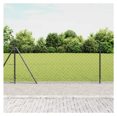 Produktbild von Kettengitterzaun mit 7 Flanschpfosten 0,8 x 10 m aus verzinktem Stahl