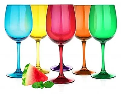 Imagen del producto de Juego de 6 copas de vino - 300 ml - Vidrio coloreado