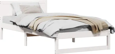 Obrázek produktu pro Rám postele s čelo Bílá 80 x 200 cm Masivní borové dřevo