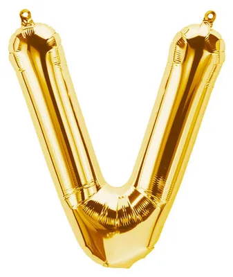 Produktbild von Folienballon Buchstabe V, gold, ca. 40 cm, für Luftbefüllung