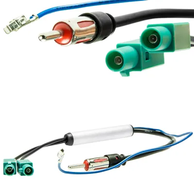 Produktbild von Auto Radio Antennenadapter 2x Fakra Phantomeinspeisung DIN Anschluss Universal