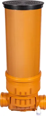 Produktbild von Kontrollschacht Revisionsschacht DN 400/160 mit Rückstauklappe 2 x Ø160 mm Abwasserschacht Komplett Set - Schachtboden + Rohr + Deckel + Gleitmittel