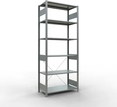 Produktbild von Schulte Fachbodenregal MULTIplus85 Stecksystem | Grundregal | HxBxT 250x100x50cm | 6 Ebenen | Fachlast 85kg | Verzinkt